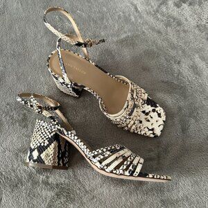 Ann Taylor Estelle Strappy Block Heel Sandals Square Toe Shoes Women's 6.5